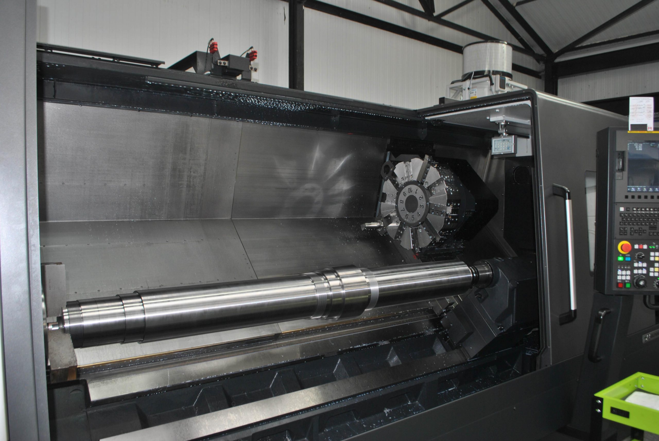 Interior close-up of a Dn Solutions Puma 4100LB Horizontal Single Turret Lathe