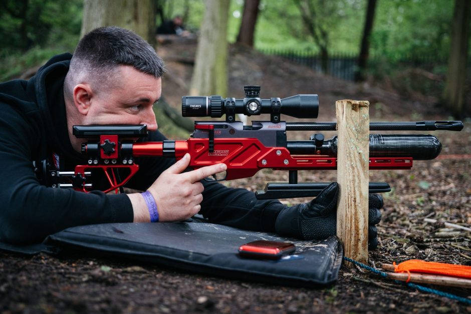 Man shoots PRS air rifle