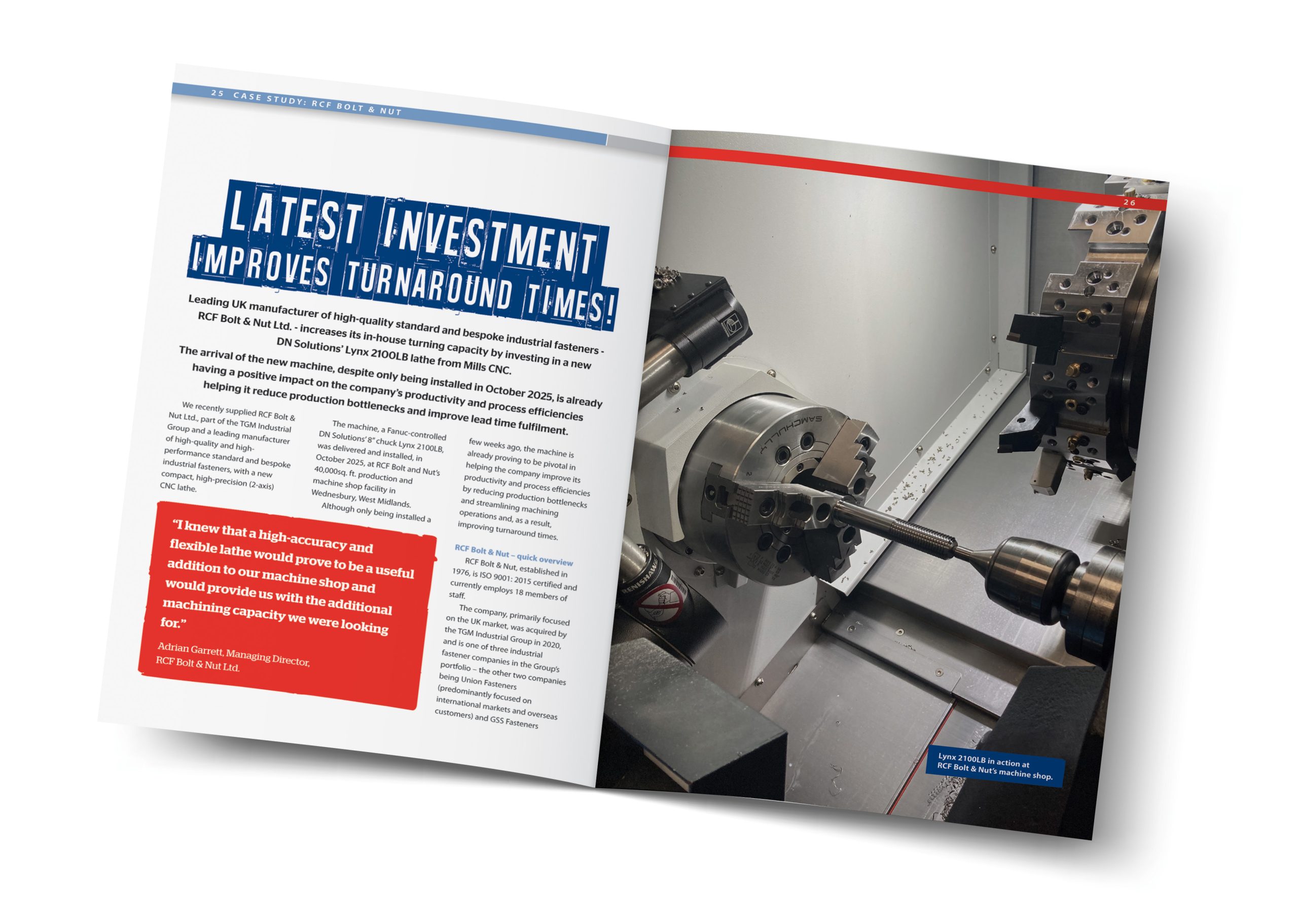 Inside spread of Mills CNC's Insight Magazine: Winter 2025